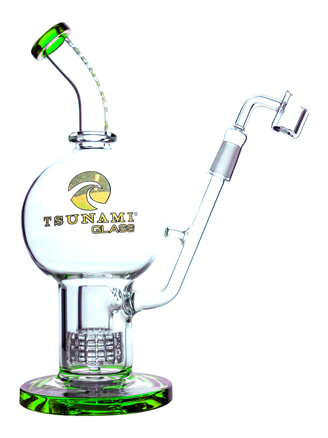 Green 11" Tsunami Globe Dab Rig – Shower Head Perc