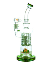 Green 12" Tsunami Shower Head Rod Perc Recycler Water Pipe