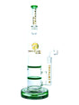 Green 15" Tsunami Concentrate Rig – Double Honeycomb Water Pipe