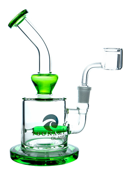 Green 8" Tsunami Inline Concentrate Rig Glass Water Pipe