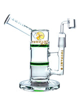 Green 9" Tsunami Side Neck Honey Turbine Concentrate Rig