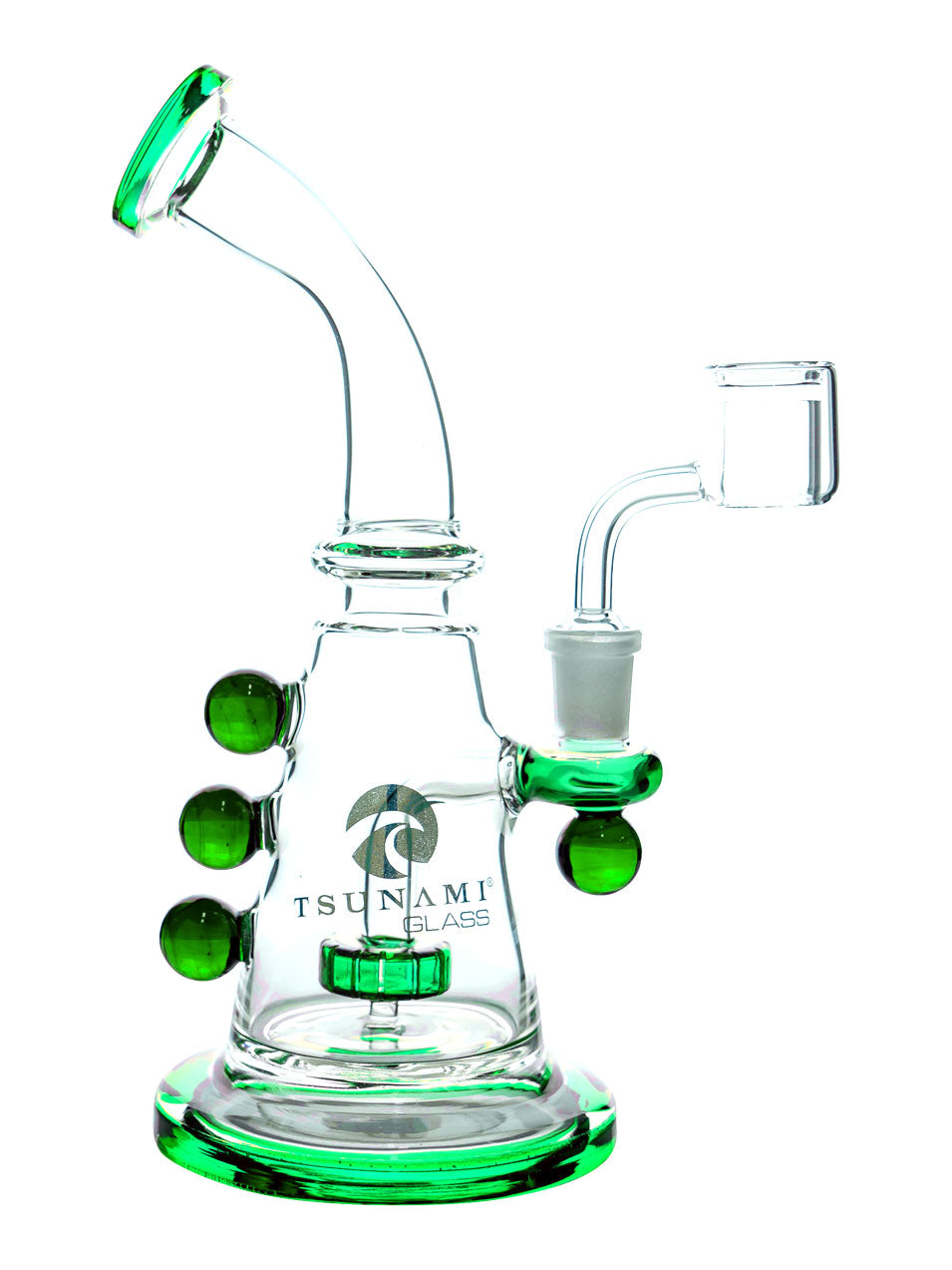 Green Tsunami 9" Showerhead Marble Concentrate Glass Water Pipe