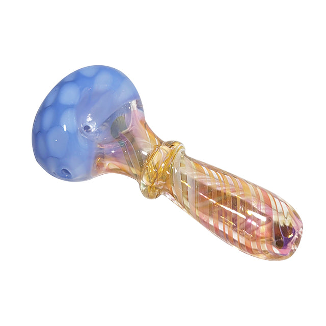 Hand Pipe - 4" Blue and Green Spiral Fume