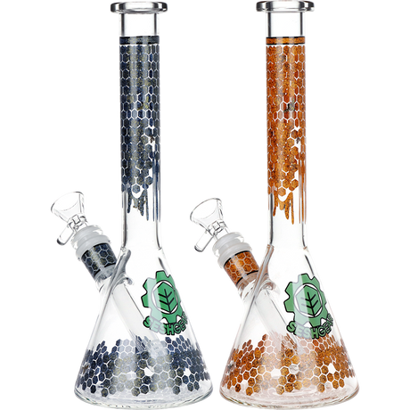 Honeycomb Beaker Glass Bong | 9.75" | 14mm Female | Asst. Colors – SeshGear