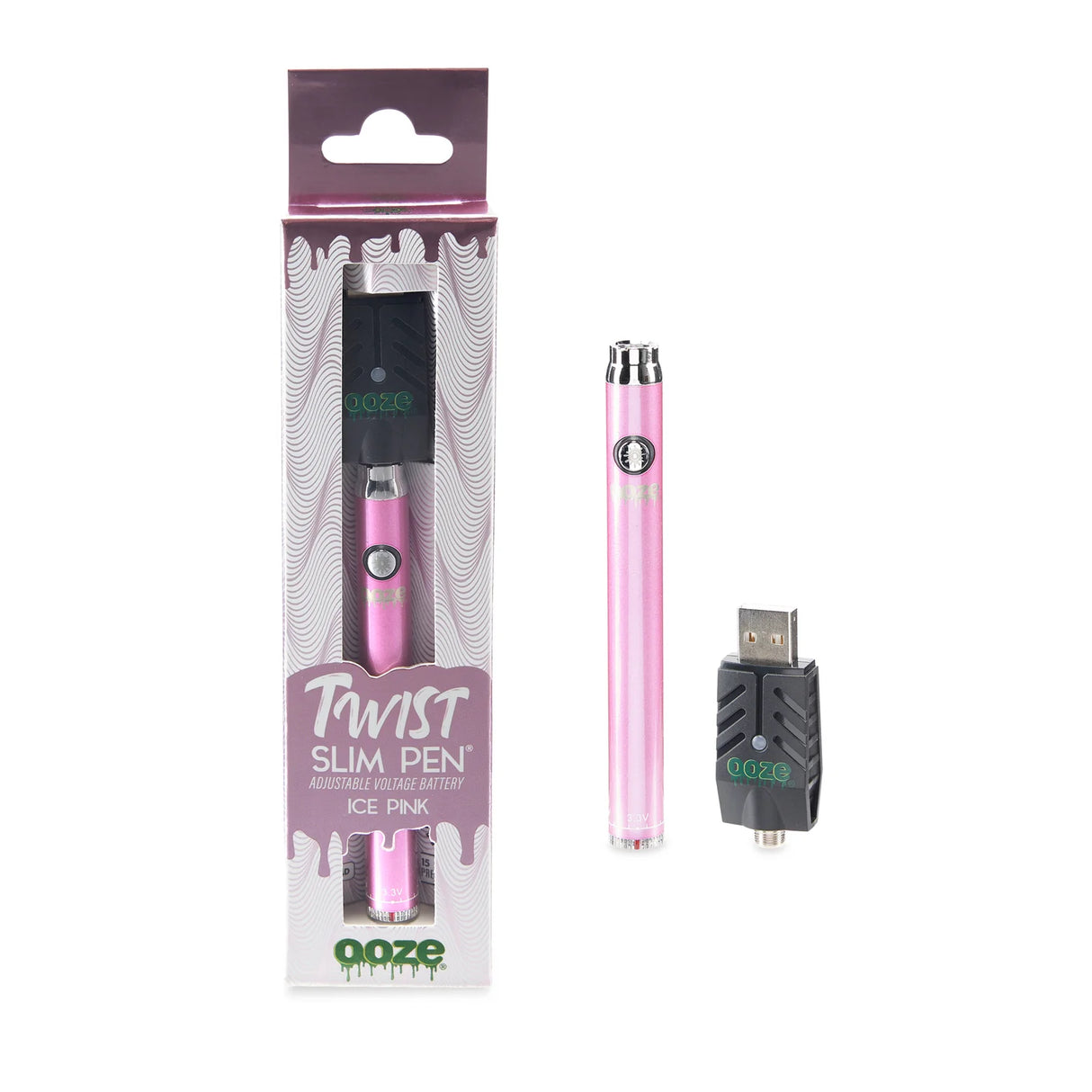 Ice Pink Slim Pen Twist Battery - Ooze