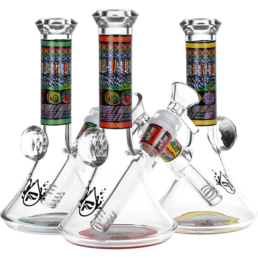 Mosaic Bart Wag Beaker Glass Water Pipe 14mm F [1PC] Asst. Colors - Pulsar