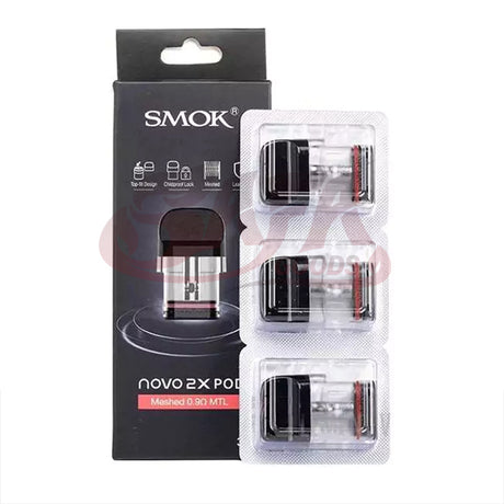 NOVO 2X REPLACEMENT PODS 3PK - MESH 0.9 OHM - SMOK