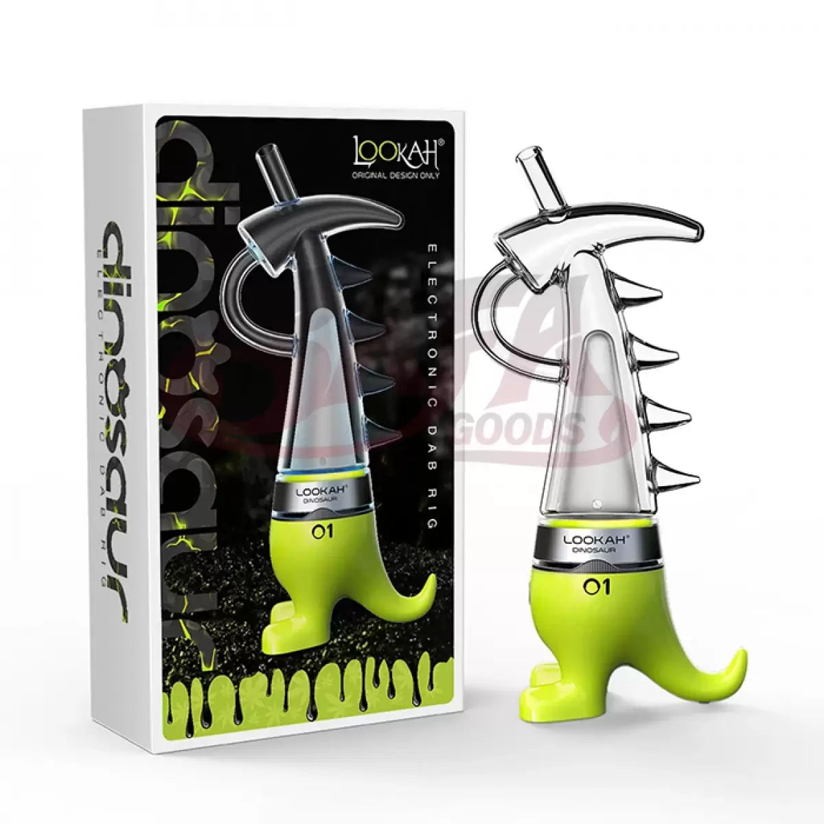 Neon Green Dinosaur Electronic Dab Rig - Lookah