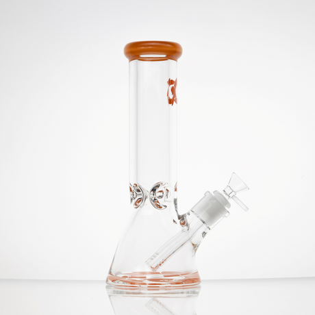 Orange 10" 9mm Beaker Water Pipe - Glass House