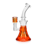 Orange 9" Tsunami Curved Neck Glycerine Water Pipe