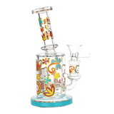 Orange Slice 6.25" Salutations Kitty Glass Water Pipe 14mm F