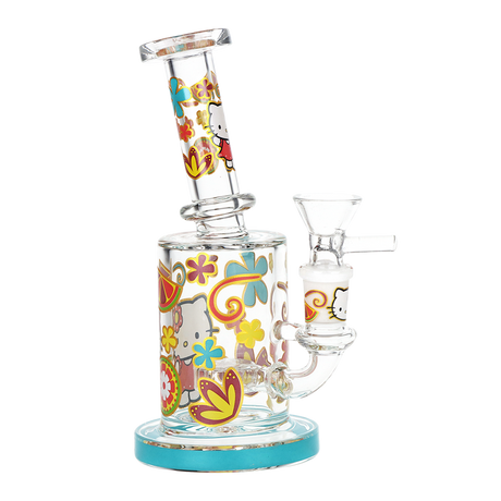 Orange Slice 6.25" Salutations Kitty Glass Water Pipe 14mm F
