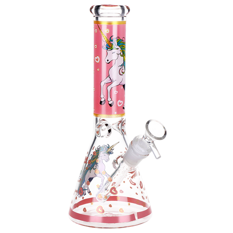 Pink Unicorn Beaker Style Glass Water Pipe