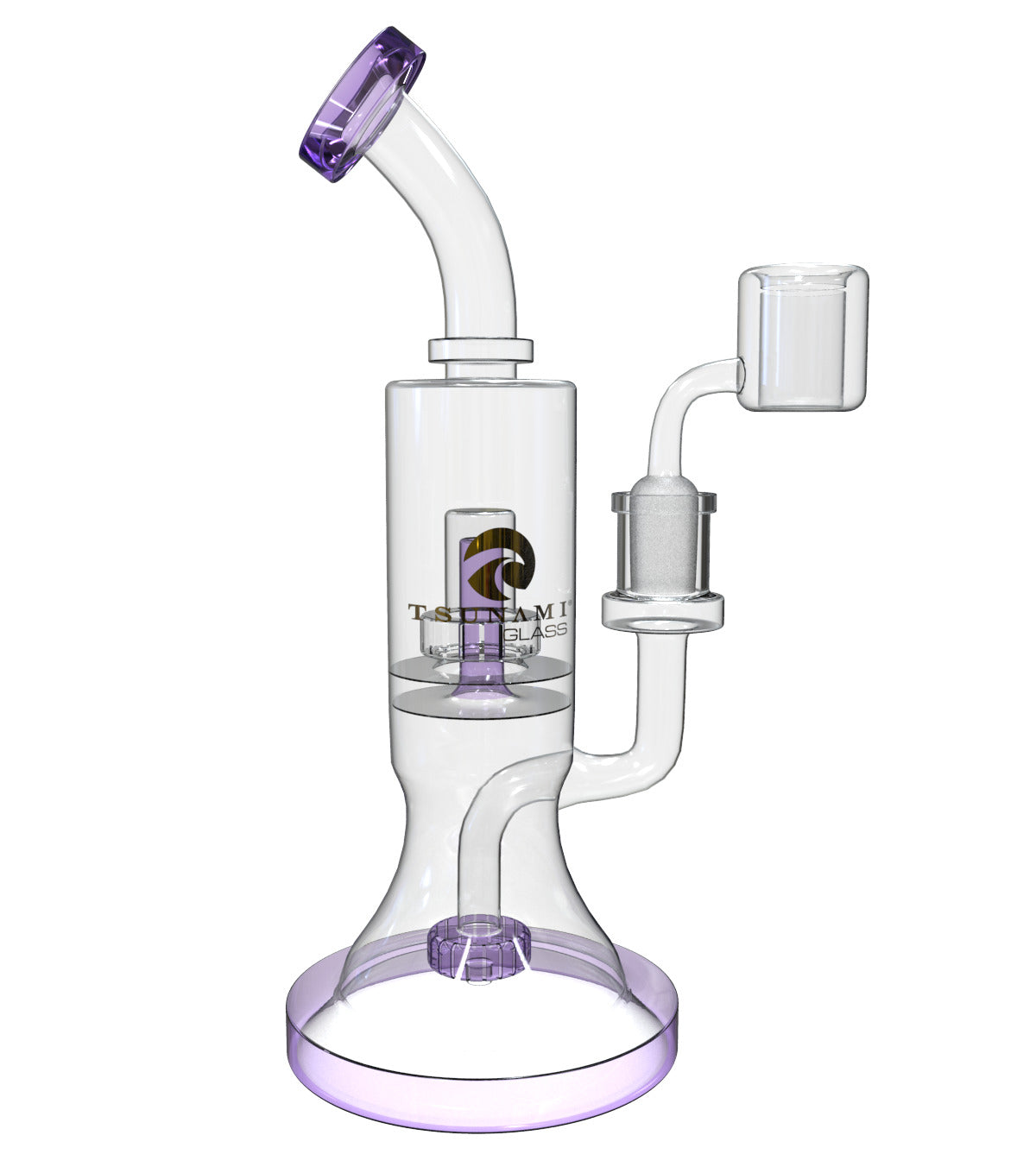Purple 11" Tsunami Concentrate Water Pipe – Double Shower Head Perc
