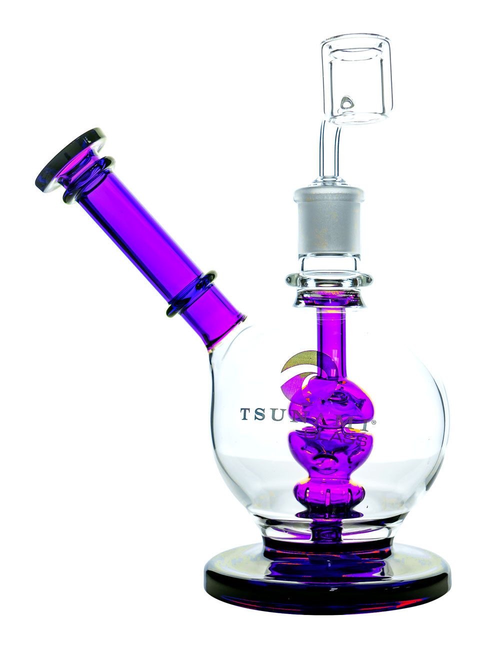 Purple 8" Tsunami Concentrate Rig – Shower Head Side Neck Dome WP 