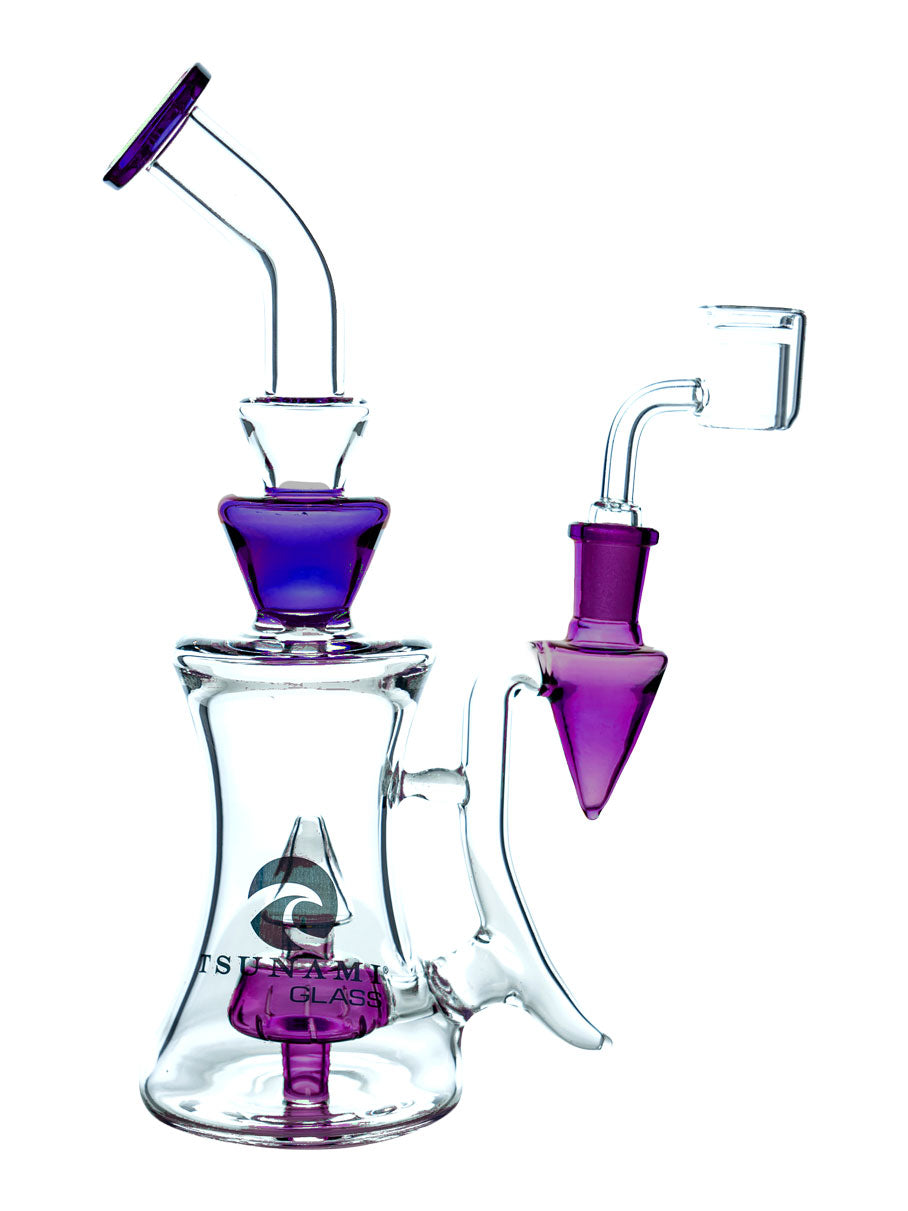 Purple Tsunami 10" Shower Head Pyramid Concentrate Water Pipe