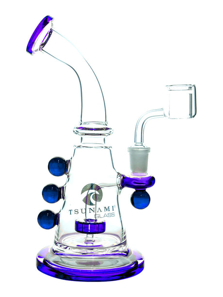 Purple Tsunami 9" Showerhead Marble Concentrate Glass Water Pipe