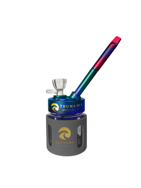 Rainbow 6" Mini Bubbler Water Pipe - Tsunami