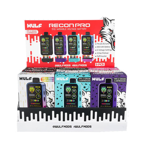 Recon Pro Cartridge Vaporizers [9PC] Assorted Colors - Wulf Mods