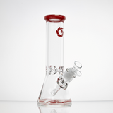 Red 10" 9mm Beaker Water Pipe - Glass House