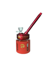Red 6" Mini Bubbler Water Pipe - Tsunami