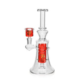 Red 8" Tsunami Swirl Glycerine Water Pipe