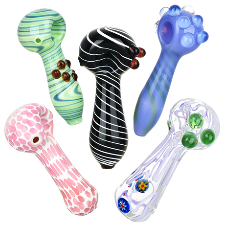 Refined Glass Spoon Pipe – Asst. Designs 4.25"–5.25" (10PC)