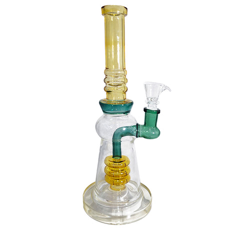 Ridged Perc Glass Water Pipe Design