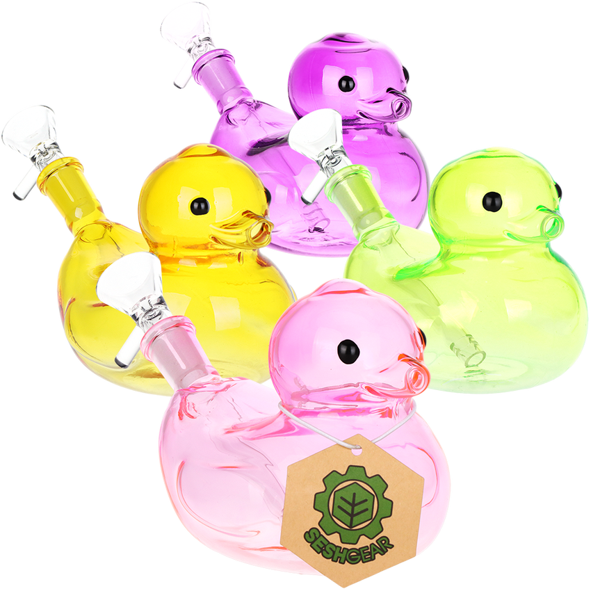 SeshGear 5.5" Floating Ducky Glass Water Pipe – 14mm Female