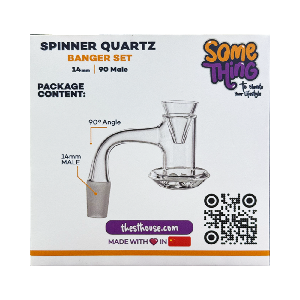 Something Spinner Quartz Banger W Cone & Carb 14mm/90