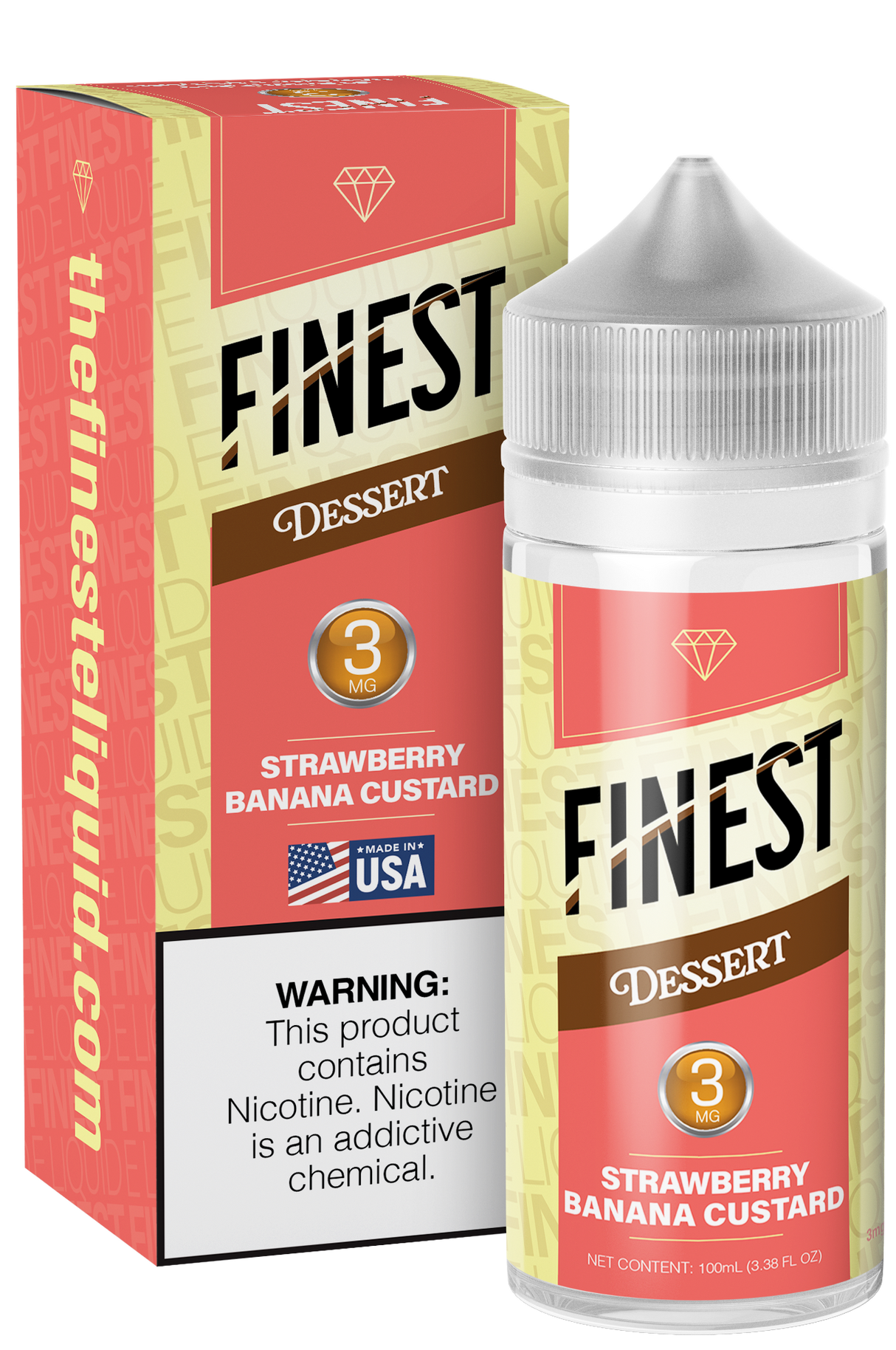 Strawberry Banana Custard Freebase E-Liquid Dessert Edition 100ML - The Finest