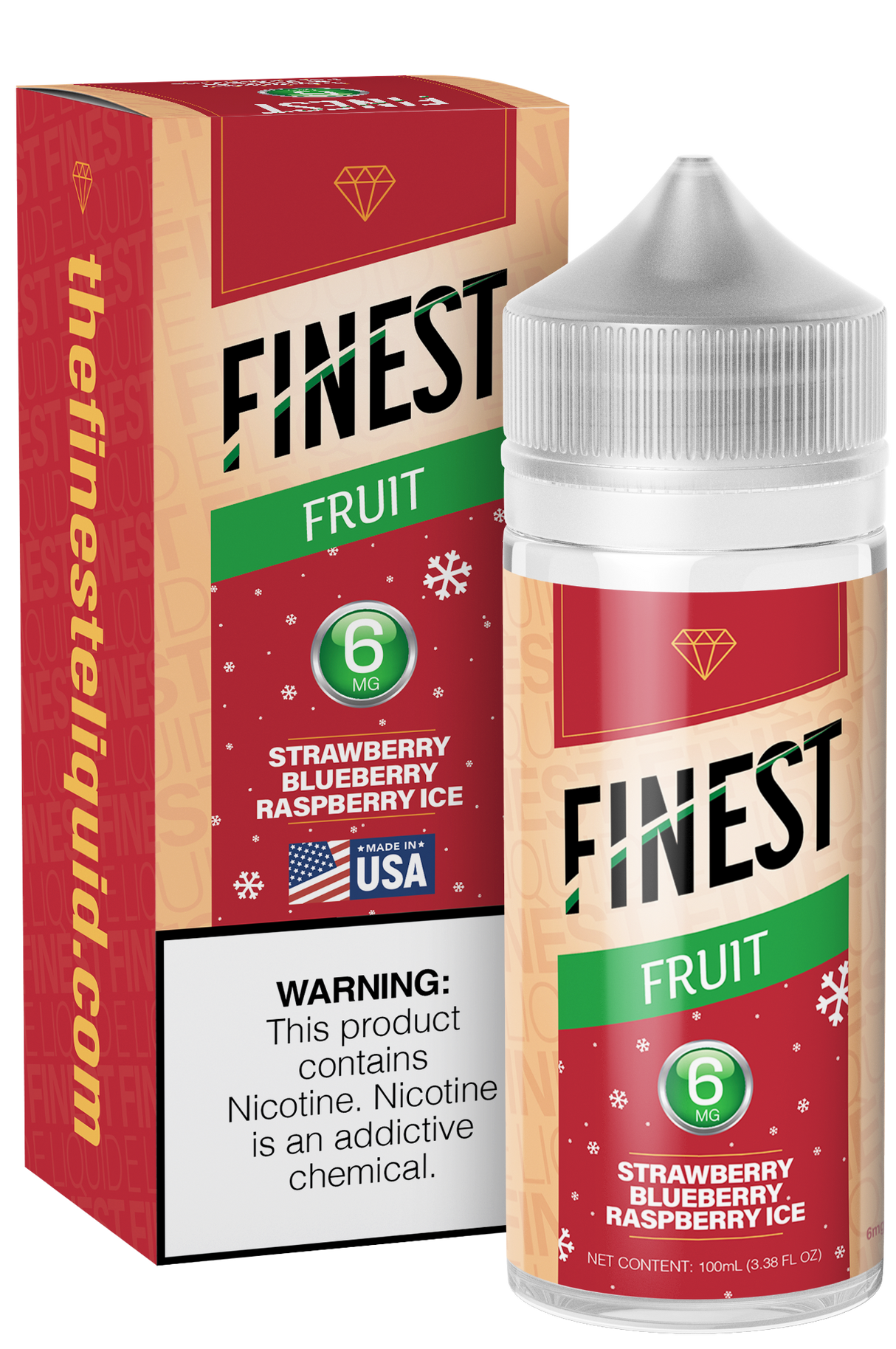 Strawberry Blueberry Raspberry Ice Freebase E-Liquid Fruit Edition 100ML - The Finest