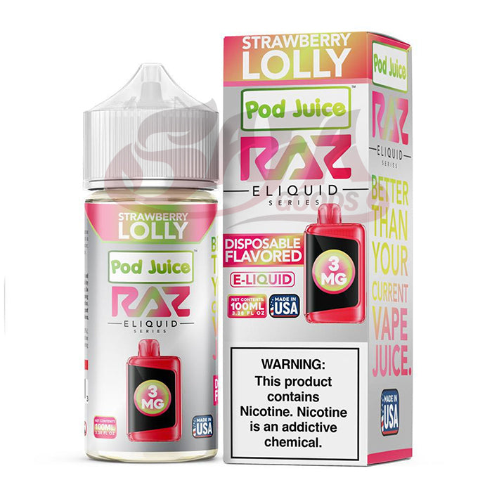 Strawberry Lolly Raz FB E-Liquids 100ML Bottles