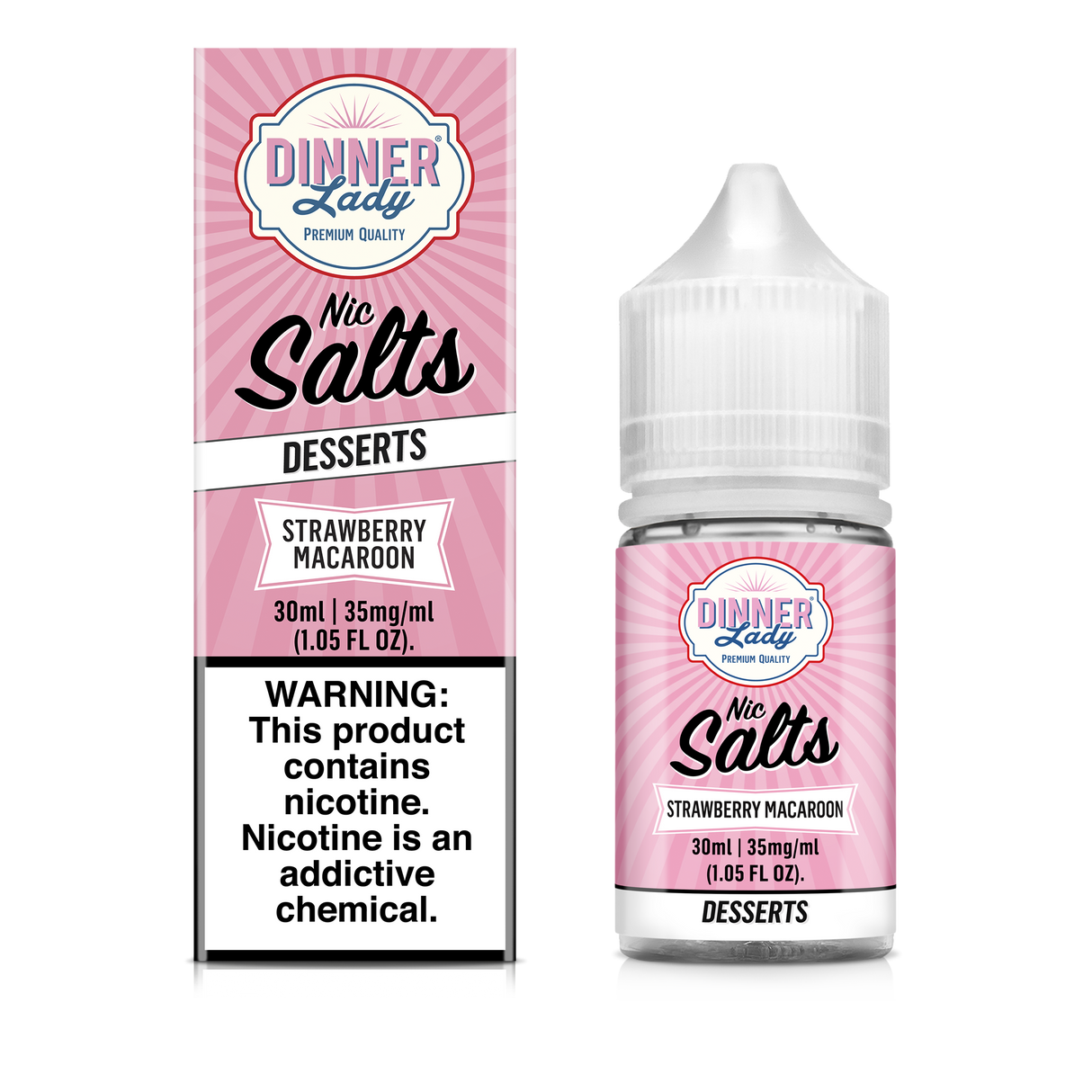 Strawberry Macaroon Salt Nic E-Liquid 30ML - Dinner Lady