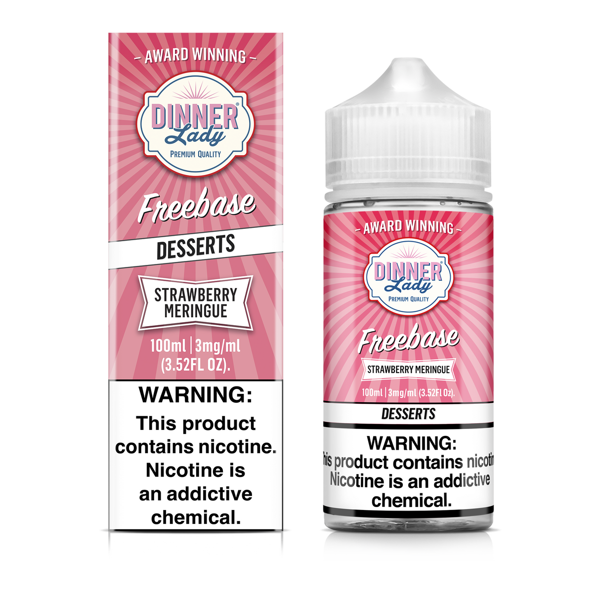 Strawberry Meringue Freebase E-Liquid1 00ML- Dinner Lady