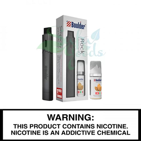 The Boulder Rock Refillable Vape Kit w/ 10ML American Blend Tobacco 18MG