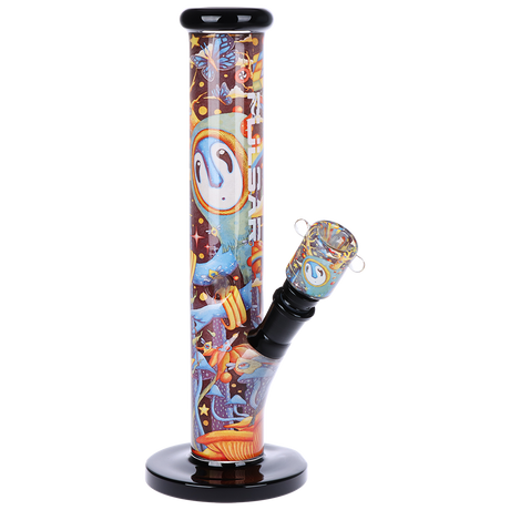 The World was Mad Inside Print Straight Tube Glass Water Pipe 11.25" - Pulsar