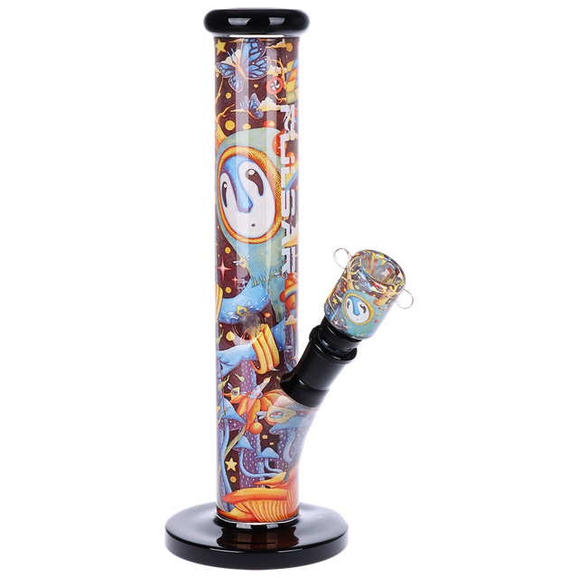 The World was Mad Inside Print Straight Tube Glass Water Pipe 11.25" - Pulsar
