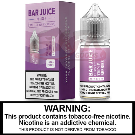 Triple Berries Salt Nic E-Juice 30ML - Bar Club