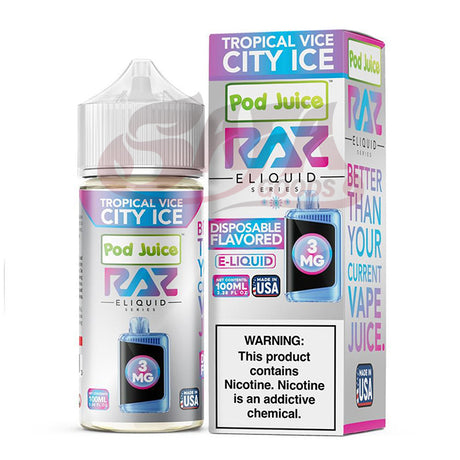 Tropical Vice City Ice Raz FB E-Liquids 100ML Bottles