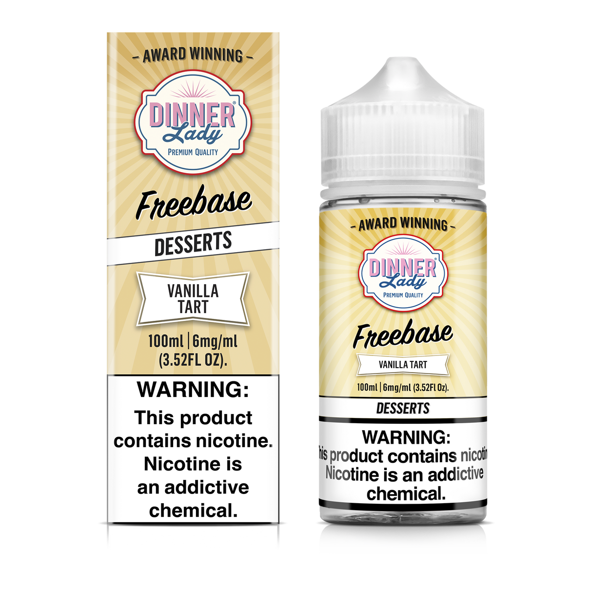 Vanilla Tart Freebase E-Liquid 100ML - Dinner Lady