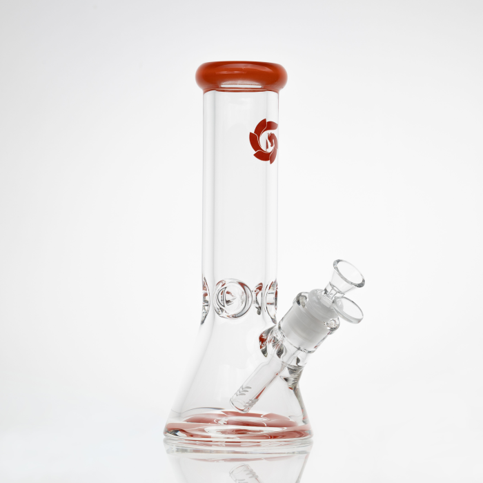 Vermilion 10" 9mm Beaker Water Pipe - Glass House