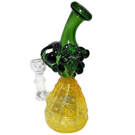 Webbed Beaker With Floral Stem - Glass Water Pipe