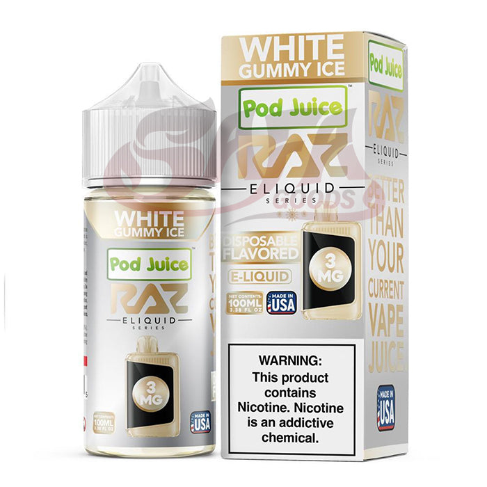 White Gummy Ice Raz FB E-Liquids 100ML Bottles