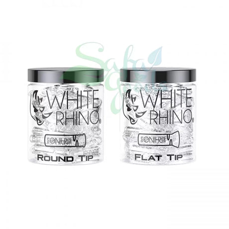 White Rhino Glass Tip Jars