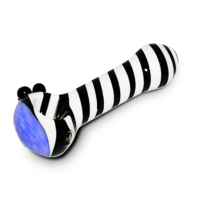 Zebra Stripe Glass Hand Pipe