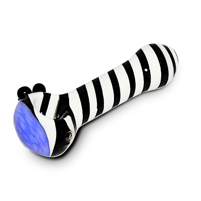 Zebra Stripe Glass Hand Pipe
